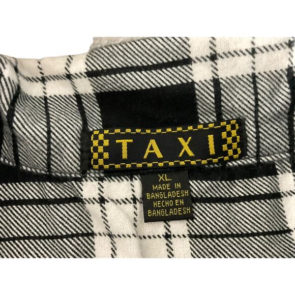 NWT Taxi Jacket Womens XL Black White Plaid Cropped Long Sleeve Flannel - Picture 3 of 9